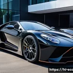 애스턴마틴 DBS 슈퍼레제라의 고급 트림 분석 - 2-liter twin-turbo V12 engine with 'V12' inscription, emphasizing its raw power and engineering. The...